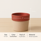 Eco Arty Round | Bamboo-Based, UV-Protected Tabletop Planters | Eco-Friendly Pots for Indoor Plants, Home Décor, Balcony & Garden