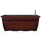 Reca 50cm Rectangle Plastic Pot With Self-Watering Kit (Wooden Finish)