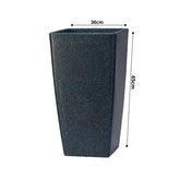 Hug A Plant | Paris 30 Rotomolded Square Plastic Pot without Inner for Home & Garden (30CM | 11.8 INCH, Square, Midnight Stone Finish)