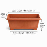 Hug A Plant | Bello Rectangle 30CM Plastic Pot for Home & Garden (Pack of 1)