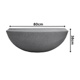 Hug A Plant | Malta Planter Rotomolded Round Plastic Pot for Home & Garden (Pack of 1, Grey Stone Finish)