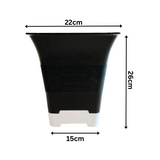 Hug A Plant | Hot Square Plastic Pot for Home & Garden (22CM | 9INCH)