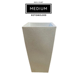 Roll Pot Rotomolded Square Planter for Home Gardening | Indoor Gardens |Home & Garden (White Stone Finish)
