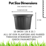 10 Inch Grower Plastic Pot Black