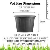 12 Inch Grower Plastic Pot Black