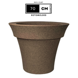 Hug A Plant | Classic Planter Rotomolded Round Plastic Pot for Home & Garden (Pack of 1, Sand Stone Finish)