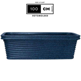 Florence Rectangle Rotomolded Plastic Pot With Wheels for Home & Garden (Pack Of 1, Midnight Stone Finish)