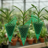 Green Orchid Cone Hanging Planter Pots | Premium Plastic Pots | Ideal for Orchids, Ferns, and Hanging Plants | Home & Balcony Décor