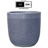 Hug A Plant | Milano Rotomolded Round Plastic Pot Without Inner for Home & Garden (Pack of 1,Grey Stone Finish)