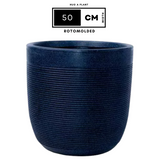 Hug A Plant | Milano Rotomolded Round Plastic Pot Without Inner for Home & Garden (Pack of 1, Midnight Stone Finish)