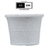 Duro Rotomolded Round Plastic Pot For Home & Garden (White Stone Finish, Pack Of 1)