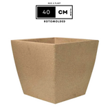 Cubo N-40 Planter 40CM Square Rotomolded Plastic Pot With Wheels for Home & Garden (Pack Of 1, 40CM | 15 INCH)