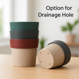 Eco Arty Round | Bamboo-Based, UV-Protected Tabletop Planters | Eco-Friendly Pots for Indoor Plants, Home Décor, Balcony & Garden