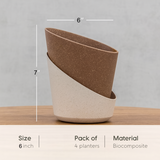 Atlantis Eco Friendly Self-Watering Pots | Made of Crop Waste | UV Protected Indoor Outdoor Balcony Pots for Home & Garden Décor