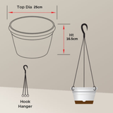 Tuka 25cm Self Watering Hanging Plastic Pot