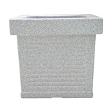 Cubo Rotomolded Square Plastic Pot For Home & Garden (White Stone Finish, Pack Of 1)