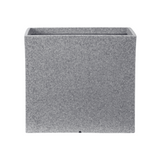 Quebec Square Rotomolded Plastic Pot for Home & Garden (Grey Stone Finish, Pack of 1)