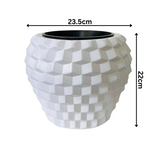 Pixel Pot | Round Pot With inner For Tabletop | Office | Indoor Garden | Home& Garden