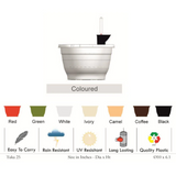 Tuka 25 Round Plastic Pot (Without Self-Watering Kit)