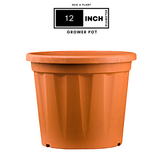 12 Inch Grower Plastic Pot Terracotta
