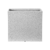 Quebec Square Rotomolded Plastic Pot for Home & Garden (White Stone Finish, Pack of 1)