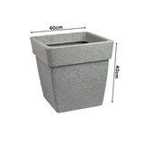 Hug A Plant | Barca Square Rotomolded Plastic for Home & Garden (Grey Stone Finish, Pack of 1)