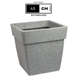 Hug A Plant | Barca Square Rotomolded Plastic for Home & Garden (Grey Stone Finish, Pack of 1)