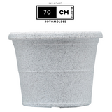 Duro Rotomolded Round Plastic Pot For Home & Garden (White Stone Finish, Pack Of 1)