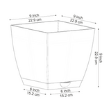 Chatura 23cm Square Self-Watering Plastic Pot Plastic Pot