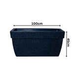 Hug A Plant |Barca Rectangle Rotomolded Plastic Pot with Wheels for Home & Garden (Midnight Stone Finish, Pack of 1)