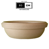 Hug A Plant | Lotus Bowl Rotomolded Round Plastic Pot for Home & Garden (Pack of 1, Cream Stone Finish)