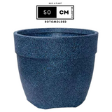 Hug A Plant | Barca Round Rotomolded Plastic Pot for Home & Garden (Midnight Stone Finish, Pack of 1)
