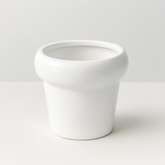 White Designer Ceramic Pot (Matt Finish,Small) for Home & Indoor Plant Decor