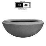 Hug A Plant | Malta Planter Rotomolded Round Plastic Pot for Home & Garden (Pack of 1, Grey Stone Finish)