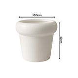 White Designer Ceramic Pot (Matt Finish,Small) for Home & Indoor Plant Decor