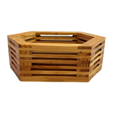 Hug A Plant|Pentagon Pot|Pentagonal Shaped Natural Wooden Pot for Live Plant/Flower Pot/ Artificial Flowers, Home Living Room & Garden Decor