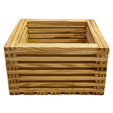 Hug A Plant|Square Pot|Square Shape Natural Wooden Pot for Live Plant/Flower Pot/ Artificial Flowers, Home Living Room & Garden Decor