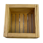 Hug A Plant|Square Pot|Square Shape Natural Wooden Pot for Live Plant/Flower Pot/ Artificial Flowers, Home Living Room & Garden Decor