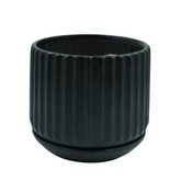 Designer Ceramic Pot (Black, Matt Finish,Small) for Home & Indoor Plant Decor