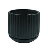 Designer Ceramic Pot (Black, Matt Finish,Small) for Home & Indoor Plant Decor