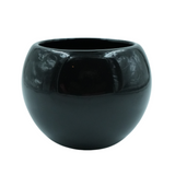 Designer Ceramic Pot (Black, Glossy Finish,Small) for Home & Indoor Plant Decor