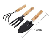 GARDENING TOOLS - HAND CULTIVATOR, BIG TROWEL, GARDEN FORK (SET OF 3)
