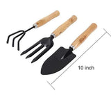 GARDENING TOOLS - HAND CULTIVATOR, BIG TROWEL, GARDEN FORK (SET OF 3)