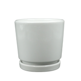 Designer Ceramic Pot (White, Glossy Finish,Small) for Home & Indoor Plant Decor