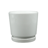 Designer Ceramic Pot (White, Glossy Finish,Small) for Home & Indoor Plant Decor