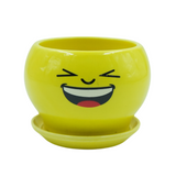 Designer Ceramic Pot (Yellow, Glossy Finish,Small) for Home & Indoor Plant Decor