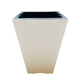 Hug A Plant | HP1 Square Plastic Pot with Inner for Home & Garden (25CM | 9.8 INCH, Square, White)