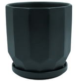 Designer Ceramic Pot (Black, Matt Finish,Large) for Home & Indoor Plant Decor