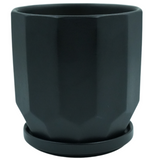 Designer Ceramic Pot (Black, Matt Finish,Large) for Home & Indoor Plant Decor