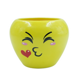 Designer Ceramic Pot (Yellow, Glossy Finish,Small) for Home & Indoor Plant Decor